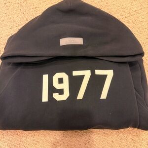 Essentials Black Hoodie with 1977 Print